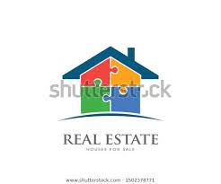 Real Estate House Puzzle Pieces Logo