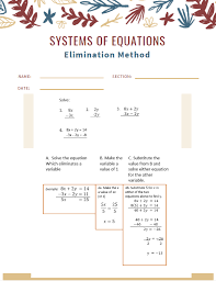 Equation Elimination Method