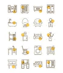 Block And Line Style Icon Set Design