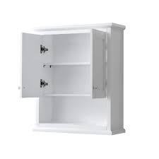 Wyndham Collection Avery Wall Mounted Bathroom Storage Cabinet White