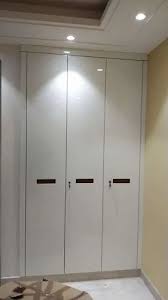 Wooden 3 Doors Pu Paint Wardrobe