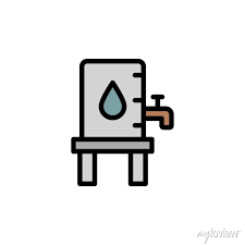 Water Tank Manufacturing Icon Simple