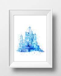 Frozen Castle Watercolor Print Elsa
