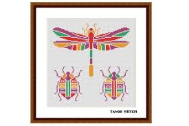 Cute Dragonfly Beetles Stained Glass
