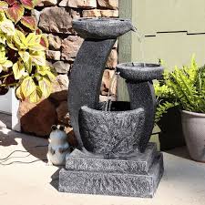 Solar Outdoor Tiered Water Fountain