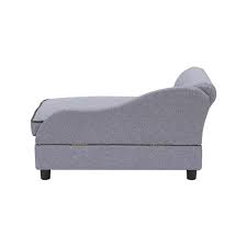 Teamson Pets Ivan Chaise Lounge Dog Bed With Storage For Small And Medium Dogs Gray