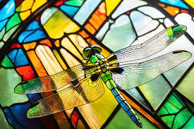 Stained Glass Dragonfly Window Art