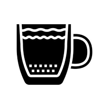 Coffee Cup Double Wall Glass Glyph Icon