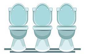Three Toilet Sanitary Icon Cartoon
