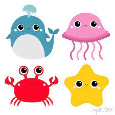 Whale Jellyfish Crab Starfish Toy Icon