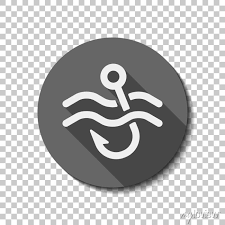 Fishing Hook And Water Simple Icon
