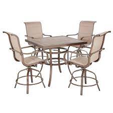 Home Decorators Collection Sun Valley 5 Piece Aluminum Outdoor Patio Bar Height Dining Set In Sunbrella Sling