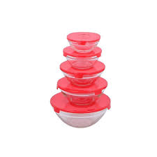 Alpina Set Of Glass Bowls With Lids 5