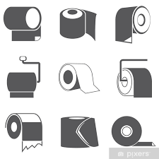 Wall Mural Toilet Paper Roll Icons
