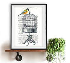 Artprint Bird Cage With Yellow Bird