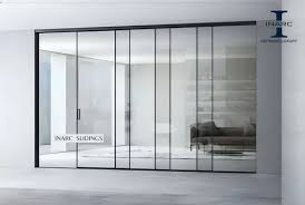 Black Telescopic Glass Door For Hotel