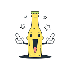 Cheerful Party Glass Bottle Drink Funny