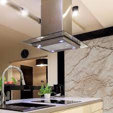 90cm Kitchen Island Cooker Hood Stainless