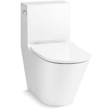 Kohler 22378 Brazn One Piece Compact Elongated Toilet With Skirted Trapway Dual Flush White