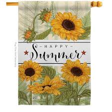 Happy Sunflowers Spring House Flag