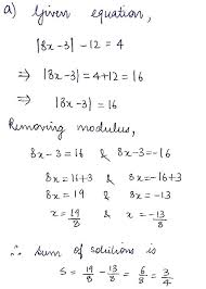 Solve The Absolute Value Equations