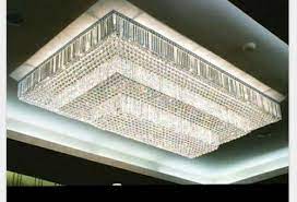 Rectangular Crystal Chandelier Ceiling