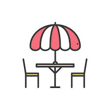 Thin Line Icons Set Table And Chair