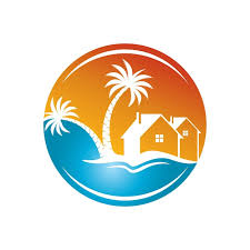Minimalist Icon Sunset Beach House Logo