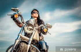 Shower Curtain Biker Girl On A