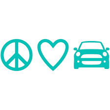 Peace Love Mini Cooper Vinyl Decal Car