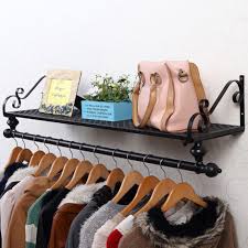 Livingandhome Metal Clothes Rail Wall