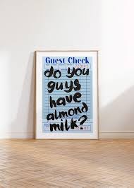 Guest Check Poster Trendy Art