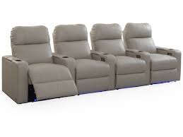 Octane Seating Turbo Xl700 Home Theater Seating Row Of 3 Seats Grey Leather Power Recline Theaterseat In Row Of 3s