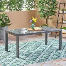 Rectangle Glass Patio Dining Tables