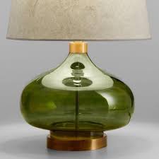 Green Glass Teardrop Table Lamp