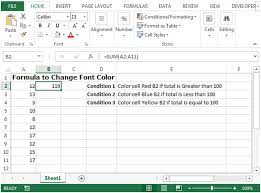 Change Font Color In Microsoft Excel 2010