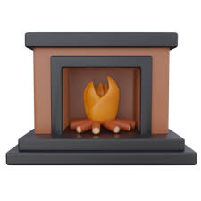 Fireplace 3d Rendering Icon