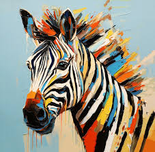 Abstract Savanna Animal Zebra Portrait