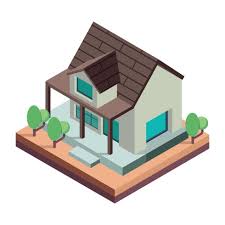 Isometric House Plan Vector Art Icons