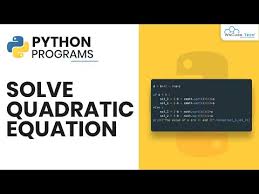 Solve A Quadratic Equation In Python