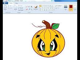 Happy Pumpkin In Ms Paint