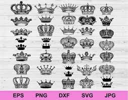 Hand Drawn Royal Crown Icon Set Of