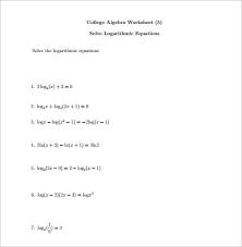 8 College Algebra Worksheet Templates