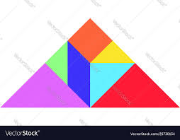 Color Tangram Puzzle In Triangle Shape