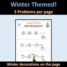 Winter Seasonal Logic Puzzles Algebra