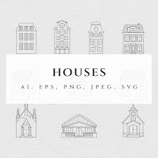 House Ilration Svg Line Icons Png