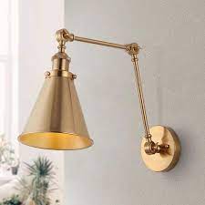 Jonathan Y Rover 7 In Adjustable Arm Metal Brass Led Wall Sconce