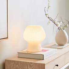 Ribbed Glass Table Lamp Amber 13 West Elm