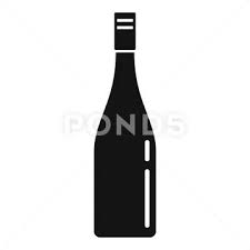 Old Wine Bottle Icon Simple Style