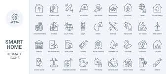 Thin Line Icons Set Mobile Vector Image